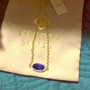 NWT Kendra Scott Elaina Gold Cobalt Cat’s Eye